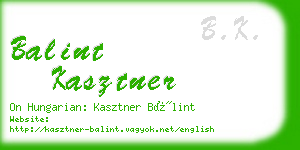 balint kasztner business card